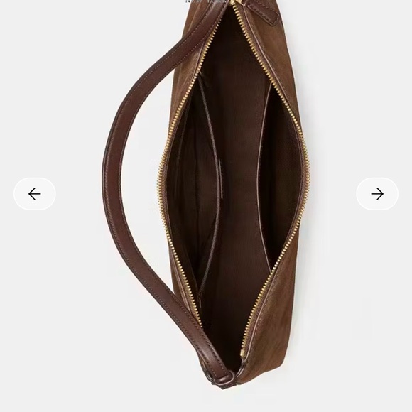 Kate Spade Large Loop Shoulder Bag Brown Suede Hot Chocolate - Picture 3 of 9